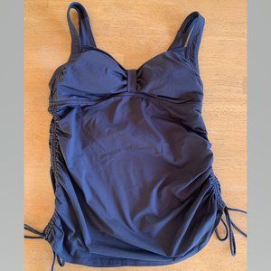 Land's End dark brown tankini swim top, size 10